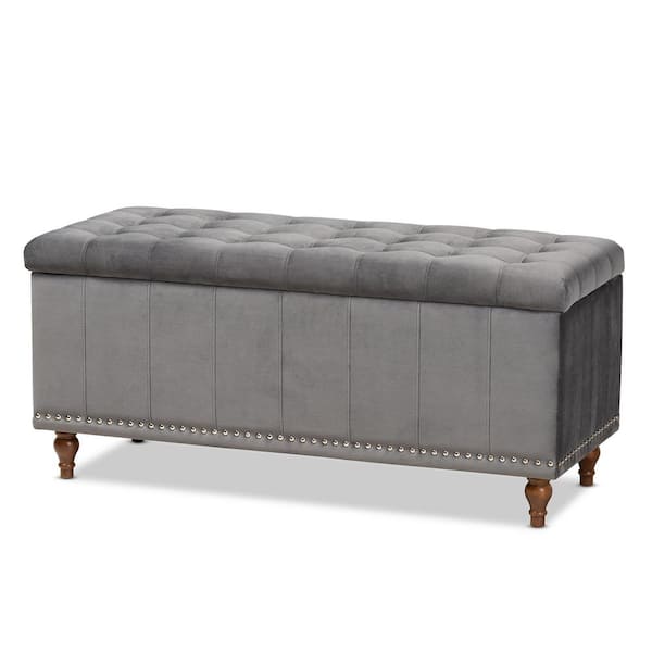 Baxton Studio Kaylee Grey Storage Ottoman Bench