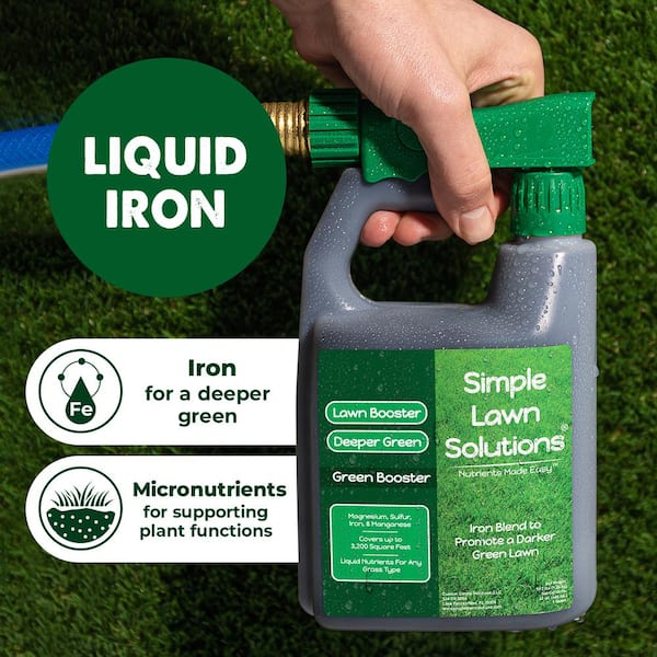 Lawn Booster 32 oz. Liquid Lawn Fertilizer Green Booster Iron Ready To Spray 3,200 sq. ft.