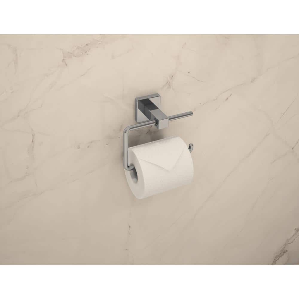 Polished Chrome Metal Wall-Mounted Toilet Paper Holder