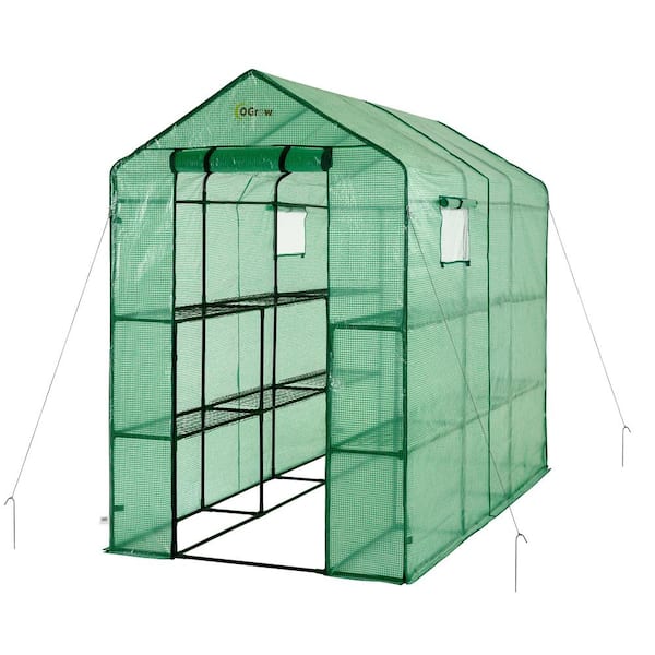 Walk In Greenhouse Replacement PVC Plastic Cover for 12 Shelf Garden Grow House 