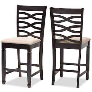Lanier 43 in. Sand Brown and Espresso Bar Stool (Set of 2)