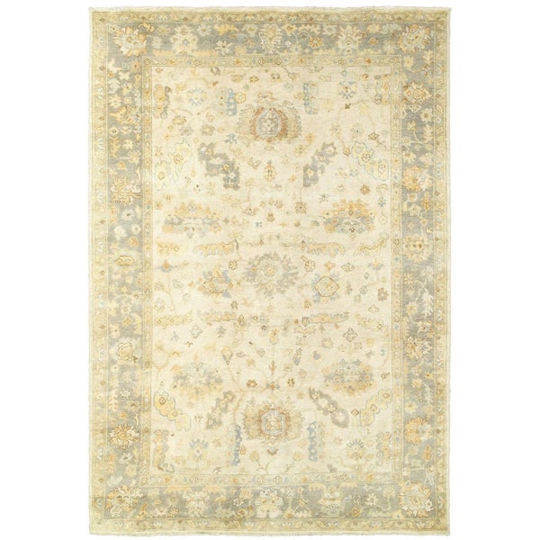 8 ft. x 10 ft. Beige, Gray Oriental Washable Area Rug