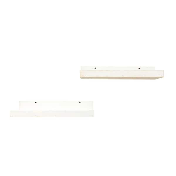 Unbranded Rustic Luxe 7 in. x 20 in. White Pine Floating Decorative Wall Shelve
