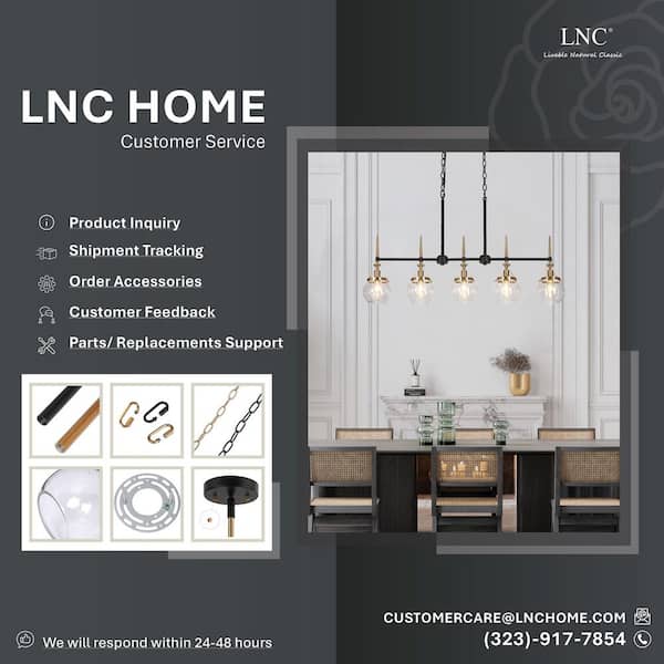 MOTHERLAKELAKE lynch.ブラトラ Black Triangle LNC Modern 6-Light Black and Brass Island Chandelier for