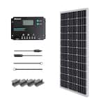 100-Watt 12-Volt Monocrystalline Solar Panel Starter Kit with Wanderer 10 Amp Charger Controller