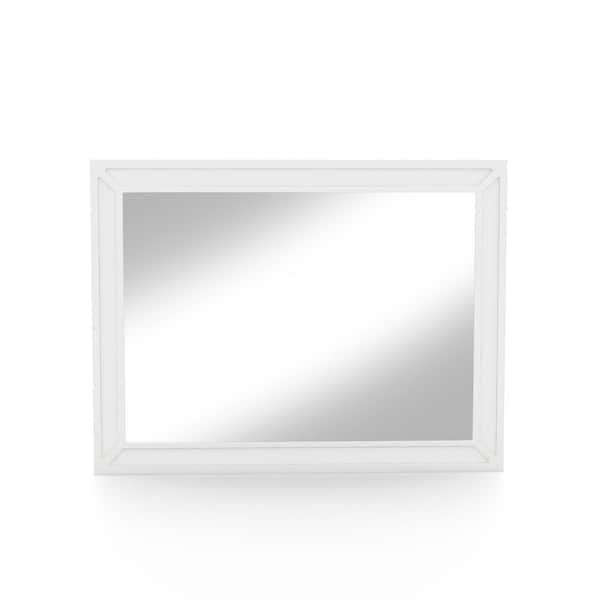 Furniture of America Luttrell 36 in. H x 47.25 in. W Rectangle White Vanity Mirror