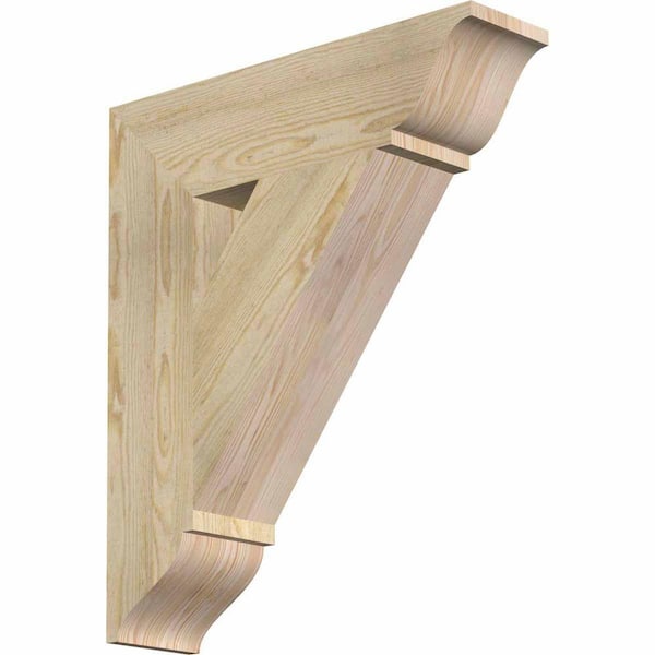 Ekena Millwork 6 in. x 28 in. x 24 in. Douglas Fir Traditional Rough Sawn Bracket