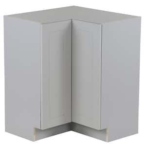 Cambridge Gray Shaker Assembled Lazy Susan Corner Base Cabinet (28 in. W x 28 in. D x 35 in. H)