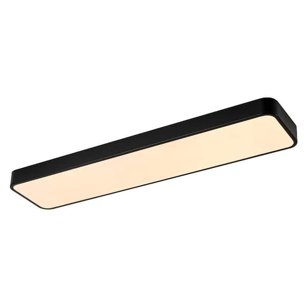 Rennnsan Jason 35.43 in. W 1-Light Modern Linear Black Acrylic LED Flush Mount Ceiling Light