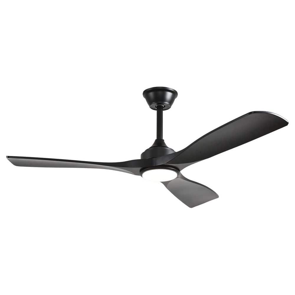 52 in. Flush Mounted Ceiling Fan with Light Black 3 Blade Modern Outdoor Fans Light for Patios Dimmable Remote APP price history on PriceWatchPro