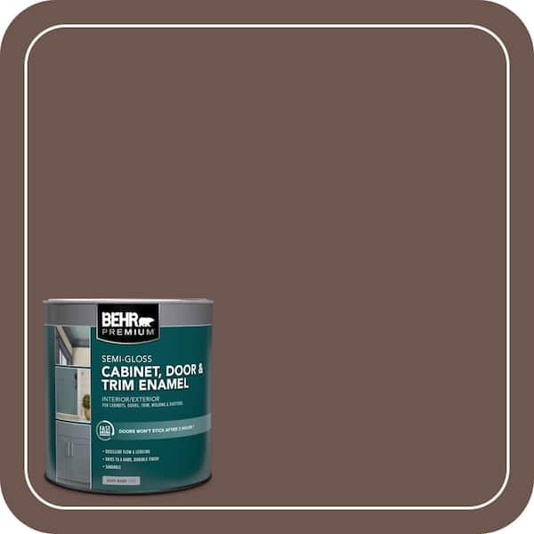 BEHR PREMIUM 1 qt. #N170-6 Natural Bark Semi-Gloss Enamel Interior