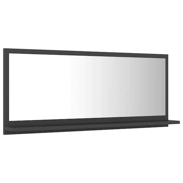 Unbranded 35.4 in. W x 14.6 in. H Rectangular Wood Framed Wall Mount Modern Decor Bathroom Vanity Mirror