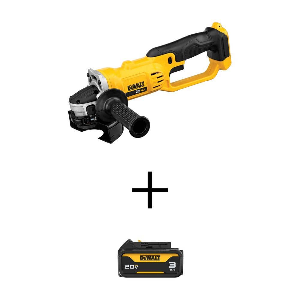 20-Volt MAX Lithium-Ion Cordless 4.5 in. - 5 in. Angle Grinder with 20-Volt Premium 3.0Ah Battery Pack -  DEWALT, DCG412BWDCB200