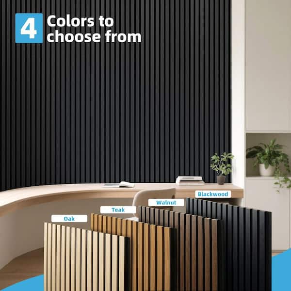 1/2 in. x 2 ft. x 8 ft. Black Square Edge MDF Decorative Wall Paneling, Flexible Acoustic Wall Panels(2-Pack)