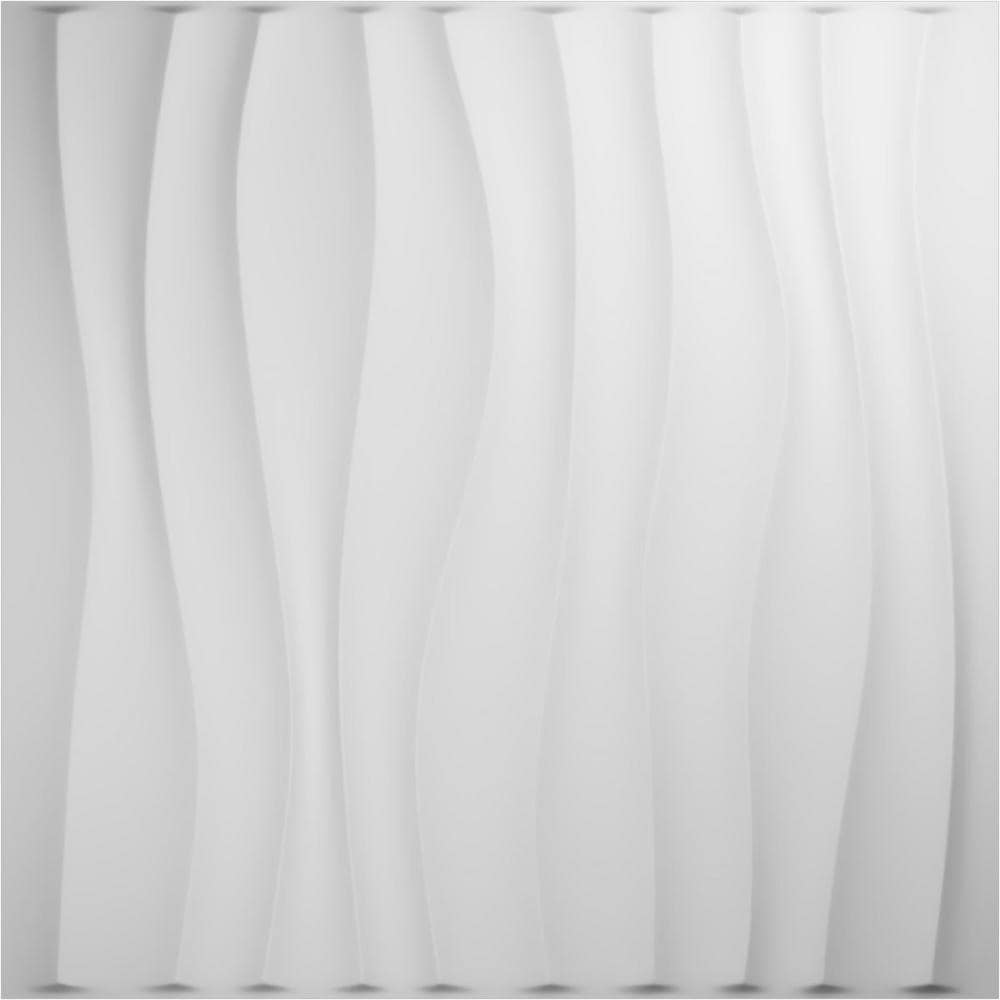 White Textured 3D PVC Wall Panels 19.63" x 19.63" (10-Pack)
