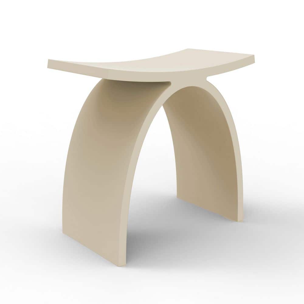 Sotix 16 in. x 9 in. Freestanding Solid Surface Shower Stool Vanity Seat in Cream price history on PriceWatchPro