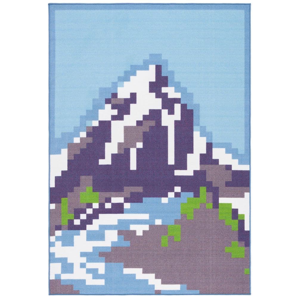 Digital Artifact Blue/Purple 5 ft. x 7 ft. Machine Washable Geometric Mountain Area Rug price history on PriceWatchPro