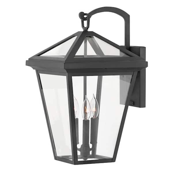 HINKLEY 3-Light Museum Black Alford Place LED Outdoor Lantern Sconce