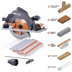 15 Amp 7-1/4 in. Circular Track Saw Kit with 40 in. Track, Electric Brake and Multi-Material Blade