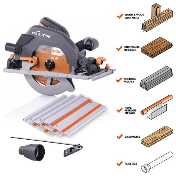 15 Amp 7-1/4 in. Circular Track Saw Kit with 40 in. Track, Electric Brake and Multi-Material Blade