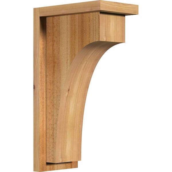 Ekena Millwork 6 in. x 10 in. x 18 in. Western Red Cedar Huntington Rough Sawn Corbel with Backplate