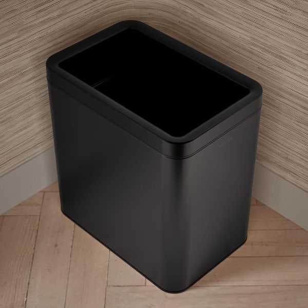KOHLER 25-Liter Open-Top Trash Can in Black Stainless 31314-BST