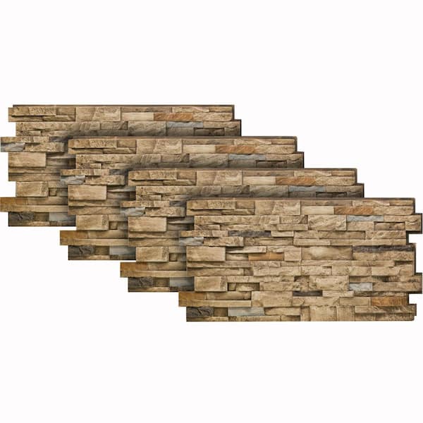Stacked Stone 24 in. x 48 in. Mountain Country Faux Stone Siding Panel 4-Pack