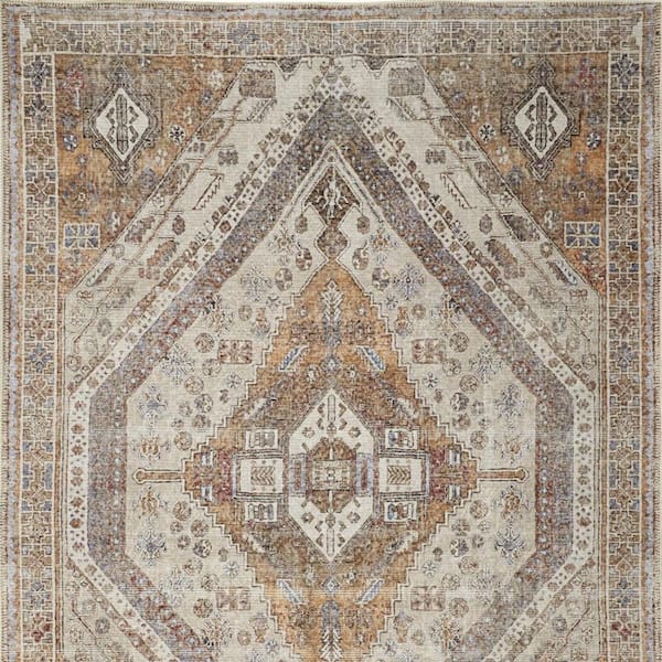 8 x 10 Brown and Ivory Abstract Area Rug