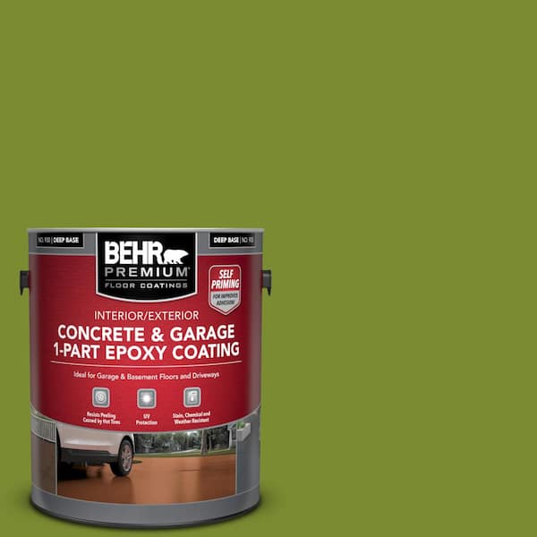 BEHR PREMIUM 1 gal. #P360-7 Sassy Grass Self-Priming 1-Part Epoxy Satin Interior/Exterior Concrete and Garage Floor Paint
