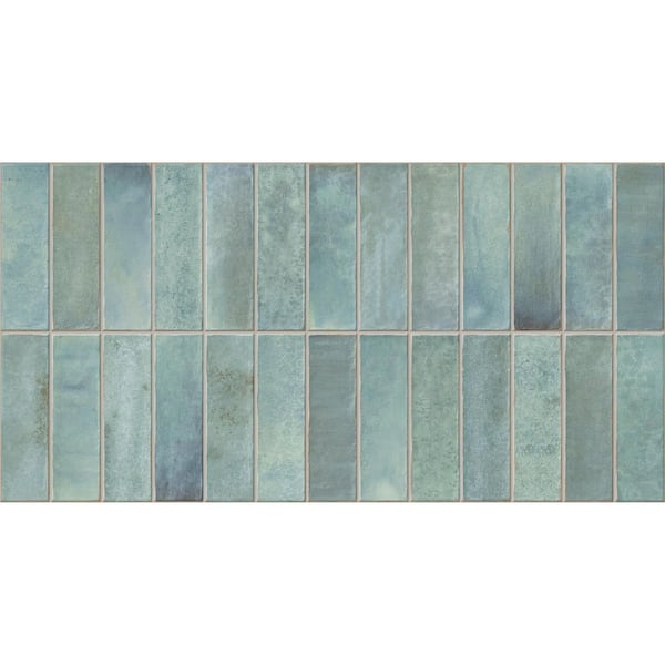 Giorbello Spanish Artis Teal 12 in. x 24 in. Glazed Porcelain Wall