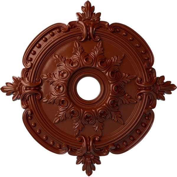 Ekena Millwork 1-5/8 in. x 28-3/8 in. x 28-3/8 in. Polyurethane Benson Classic Ceiling Moulding, Firebrick