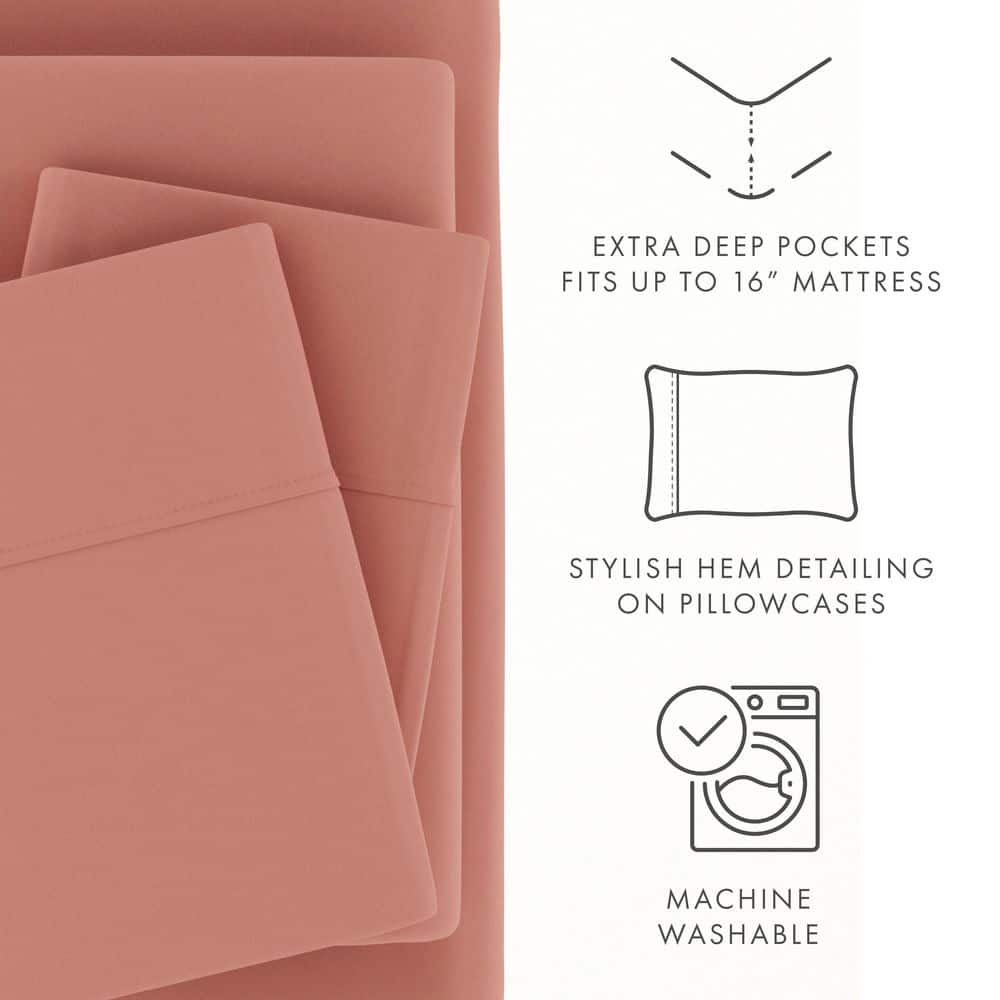 Clay Twin Deep Pocket Microfiber Sheet Set