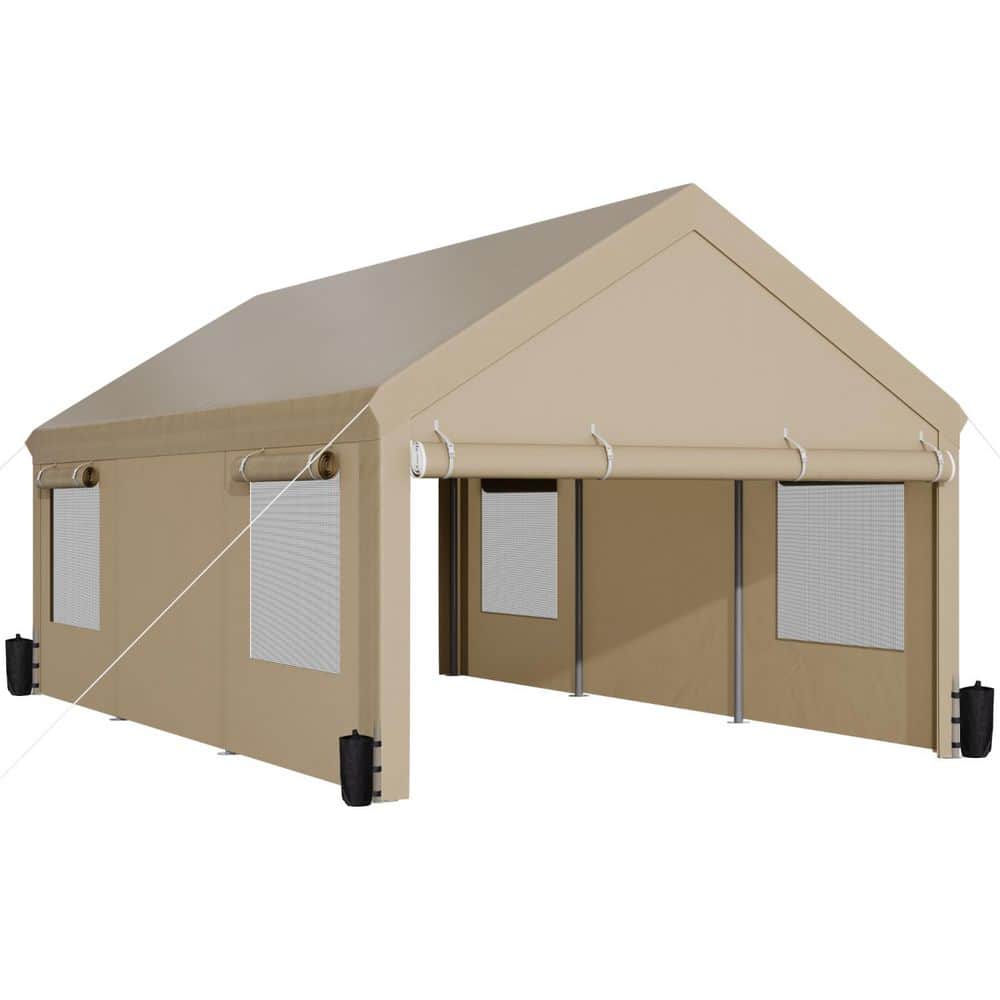 12 ft. W x 20 ft. D Metal Carport Canopy with Removable Sidewalls and Sandbags price history on PriceWatchPro