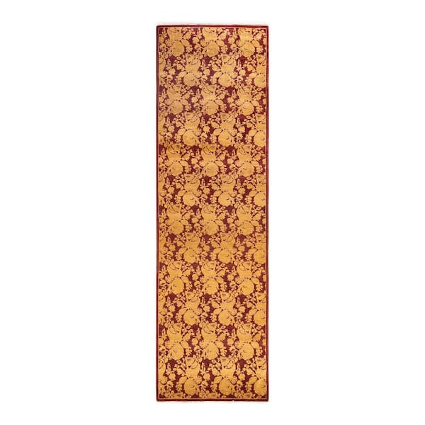 Solo Rugs Mogul One-of-a-Kind Traditional Red 2 ft. 8 in. x 9 ft. 0 in. Ikat Area Rug