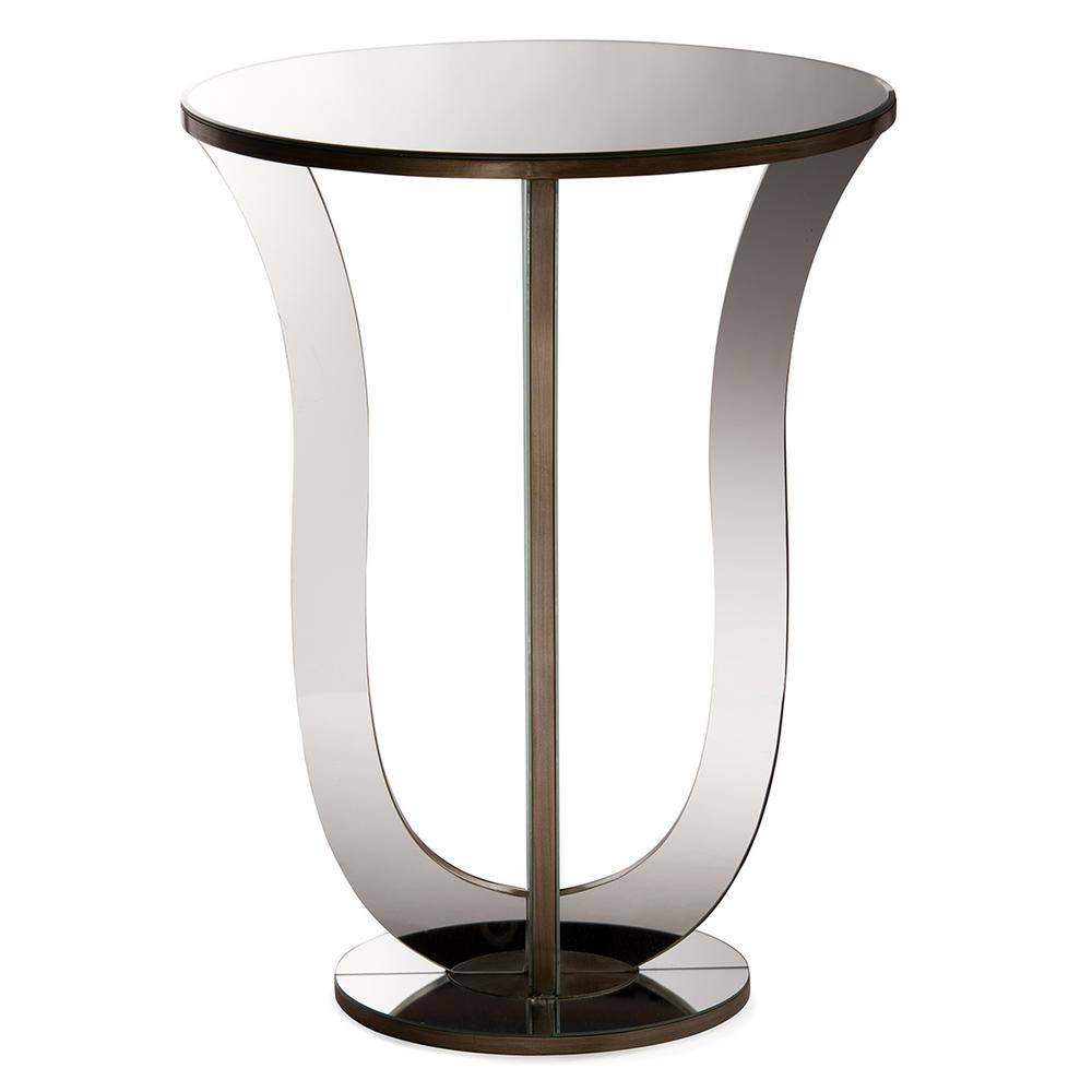 Kylie Glam Silver Metallic Finished End Table - thumbnail 4