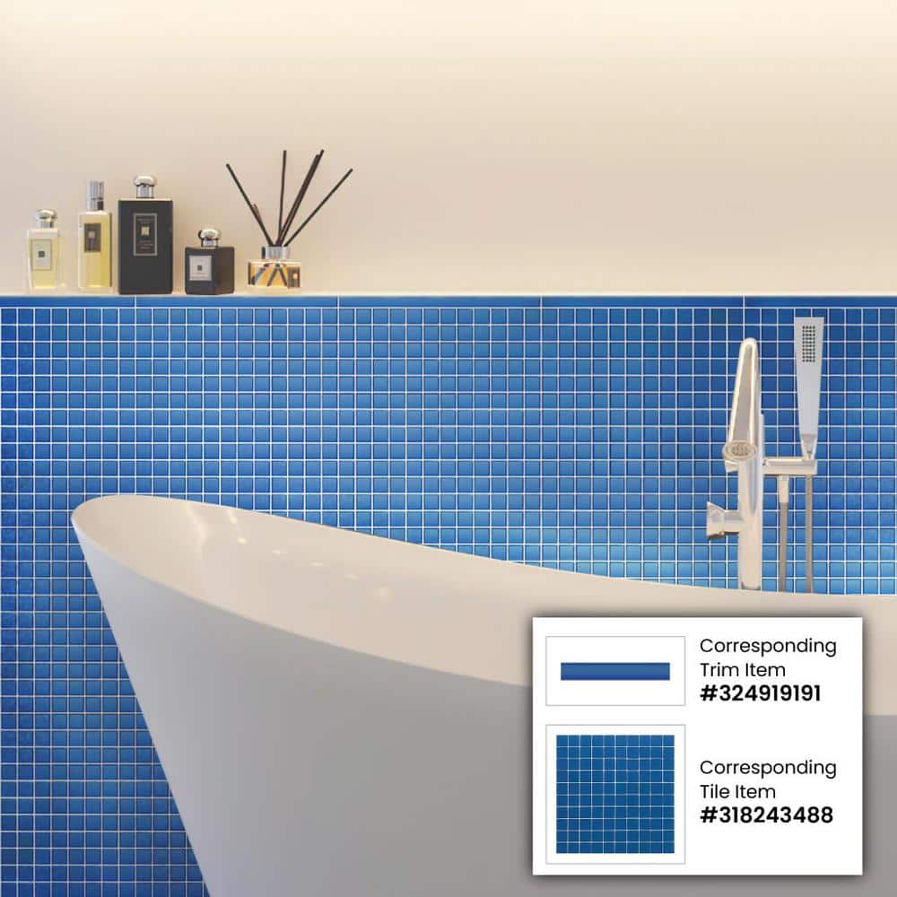 Cerulean Blue Matte Glass Mosaic Tile for Walls and Floors