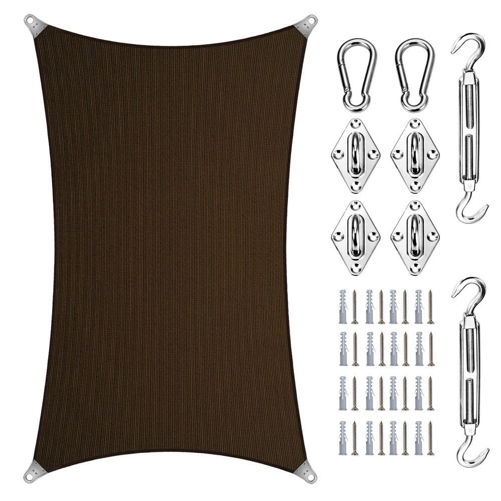 Super Ring 18 ft. x 20 ft. Sun Shade Sail with Hardware Kit-Brown price history on PriceWatchPro