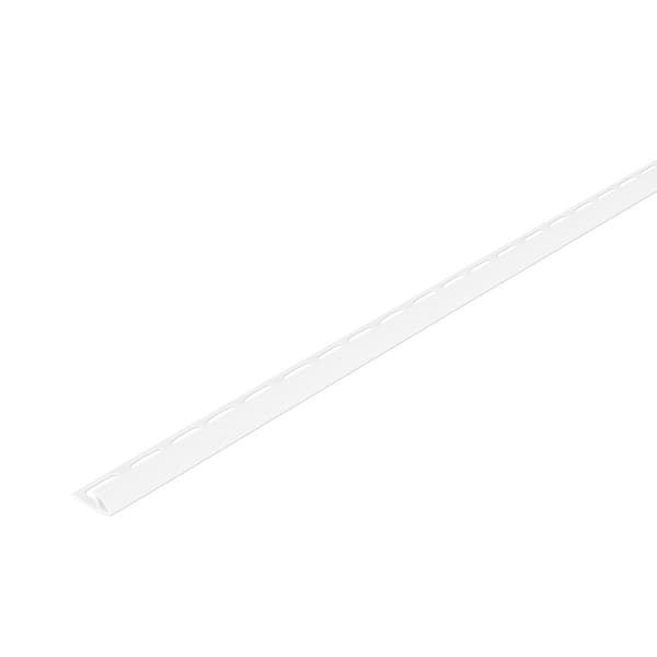 White 1.26 in. W x 96 in. L PVC 3/8 in. Bullnose Trim