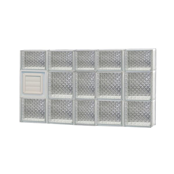 Clearly Secure 36.75 in. x 21.25 in. x 3.125 in. Frameless Diamond Pattern Glass Block Window with Dryer Vent