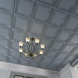Gray 2 ft. x 2 ft. PVC Ceiling Tiles 3D Wall Panel for Interior Wall Decor (48 sq. ft./box)