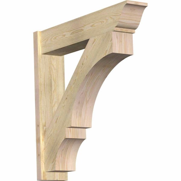 Ekena Millwork 8 in. x 38 in. x 38 in. Douglas Fir Balboa Traditional Rough Sawn Outlooker