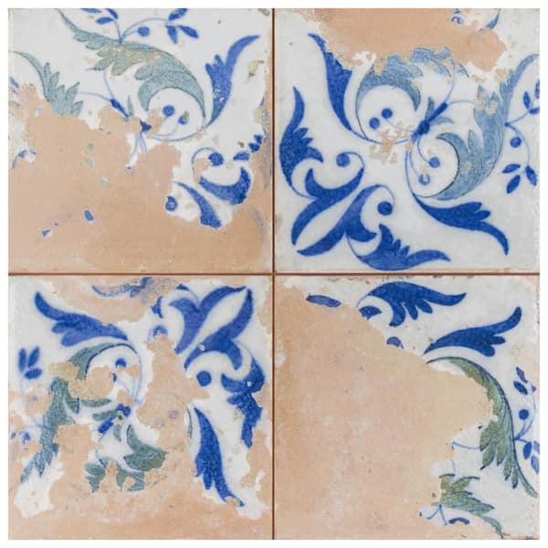 Merola Tile Kings Luxe Heritage Leaves 17-5/8 in. x 17-5/8 in. Ceramic Floor and Wall Tile (10.95 sq. ft./Case)