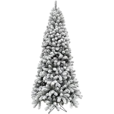 ANGELES HOME 8 ft. White Pre-Lit Hinged Artificial Christmas Tree with Remote  Control Lights 8CK23-CM513US - The Home Depot