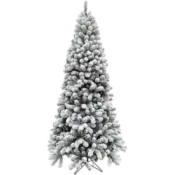 Fraser Hill Farm 9 ft. Flocked Alaskan Pine Artificial Christmas Tree