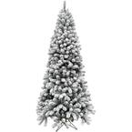 7.5 ft. Silverton Fir Snowy Artificial Christmas Tree, No Lights, Great Christmas Decor for Living Room or Family Room