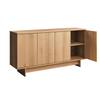 Prepac Finnley 61.5 in. Natural Oak Rectangle Engineered Wood Top Sideboard Cabinet Console TableCabinet with AdjustableShelves OCBG-2520-1