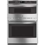 GE 30 in. Double Electric Wall Oven with Built-In Microwave in ...