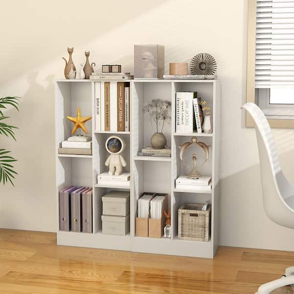 Boyel Living 41 in. Tall White Wood 5-Shelf Standard Bookcase with 2 Anti-Tipping Kits