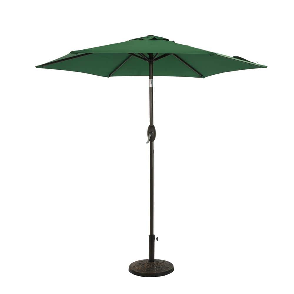 7.5 ft. Steel Market Patio Umbrella in Dark Green