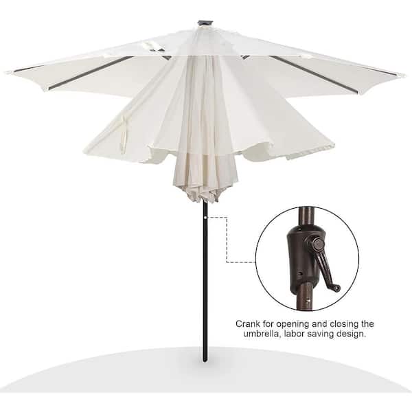 Verplicht Geboorteplaats Republikeinse partij 9 ft. Market Patio Umbrella in White with 32 LED Lights ST630A-326 - The  Home Depot